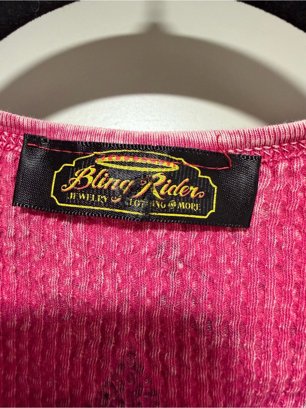 Bling Rider Hot Pink Tank with Black Wing Graphic - Picture 8 of 8